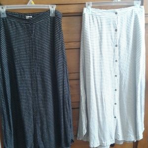 Merona lot of 2 button front midi skirts medium